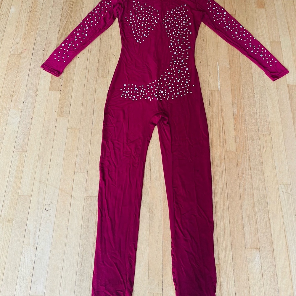 Red Rhinestone Bodysuit - Picture 3 of 9
